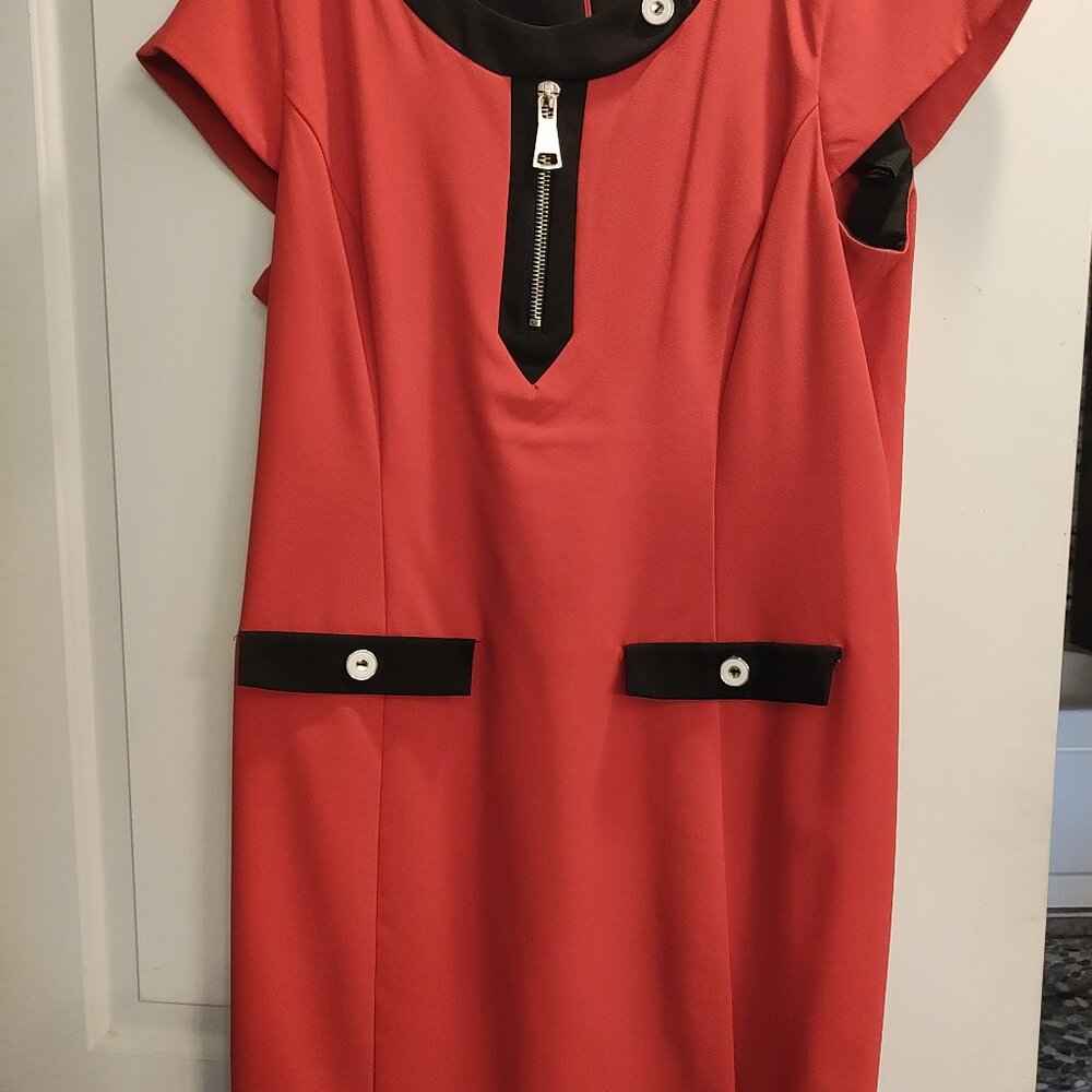 Pierri New York Red and Black Dress, Size 16